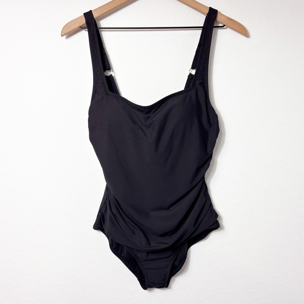 ANNE COLE BLACK WOMEN ONE PIECE SWIMSUIT SIZE LARGE BRAND NEW WITH TAGS